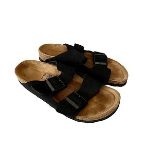 Birkenstock Black Arizona Suede Slide Sandals